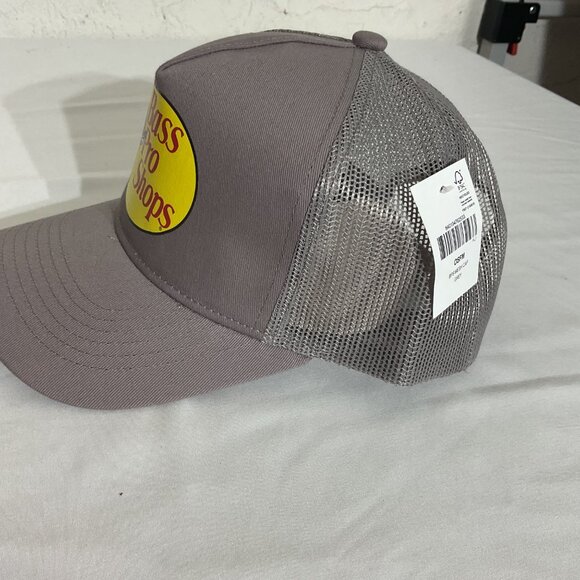 Bass Pro Shops Mesh Trucker Cap Gray Snapback Hat - Picture 2 of 5